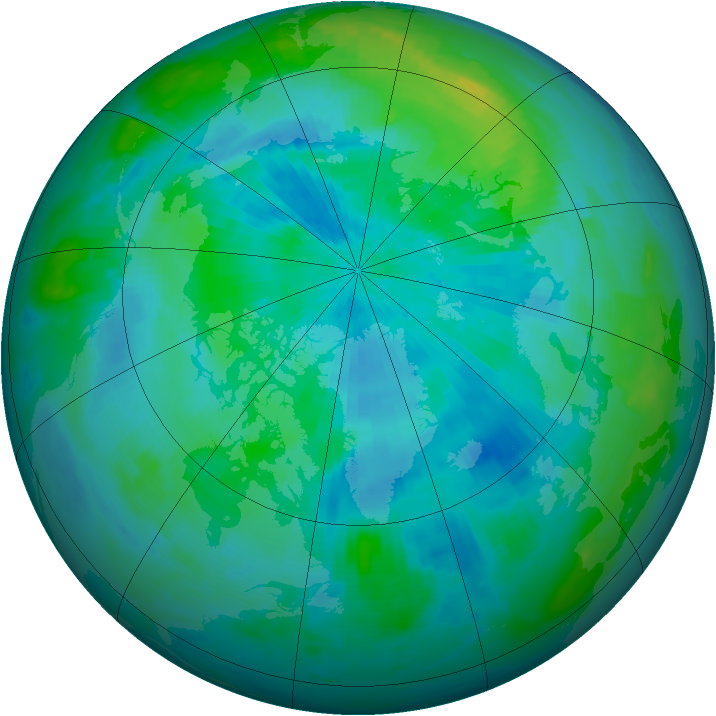 Arctic ozone map for 10 September 1996